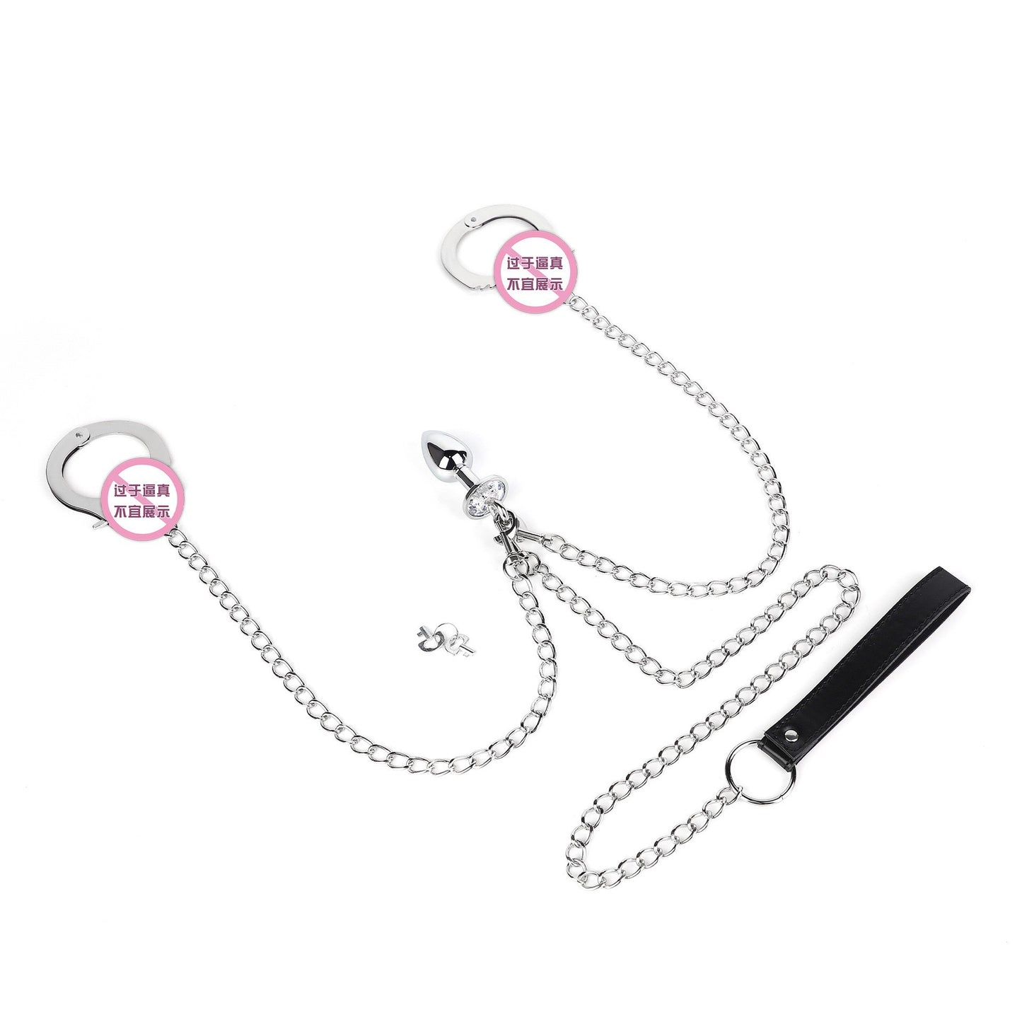 SM Props Couple Bondage Restraint Toys Erotic Handcuffs SM Torture Tools Plush Handcuffs with Keys Adult Products