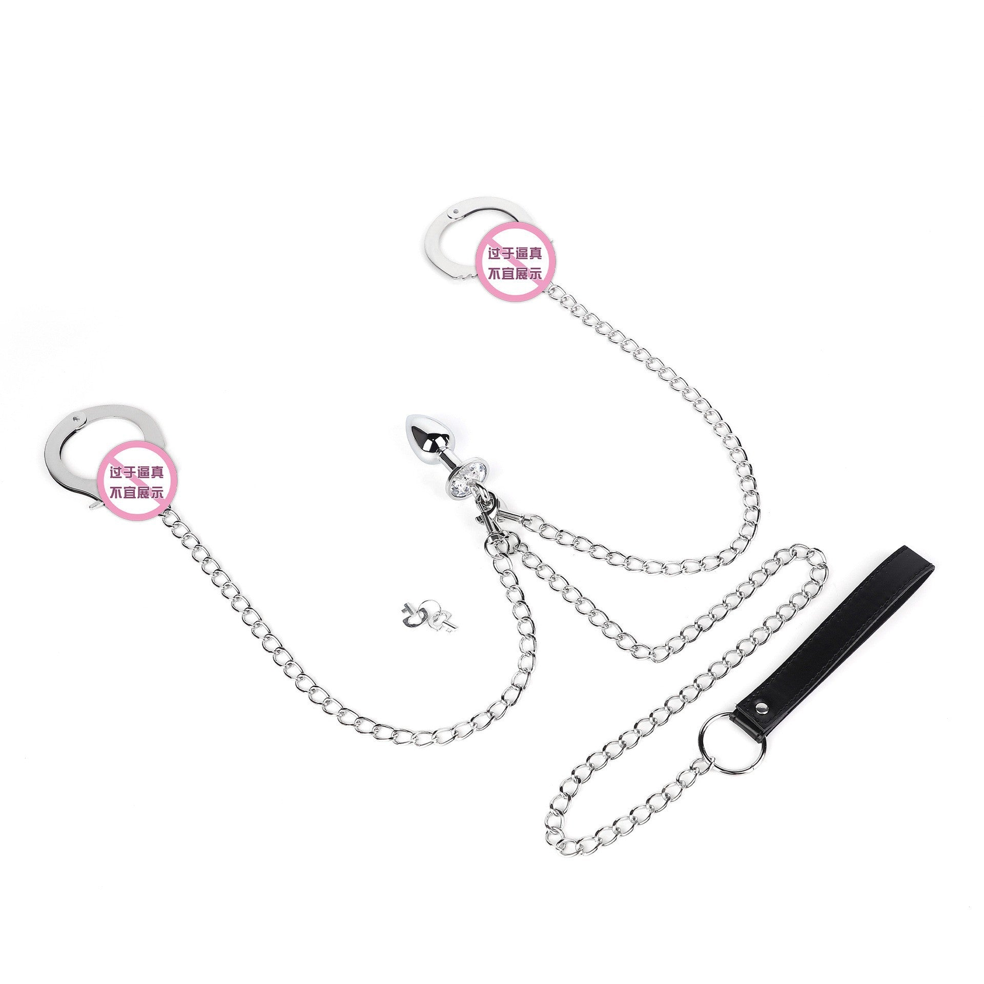 SM Props Couple Bondage Restraint Toys Erotic Handcuffs SM Torture Tools Plush Handcuffs with Keys Adult Products