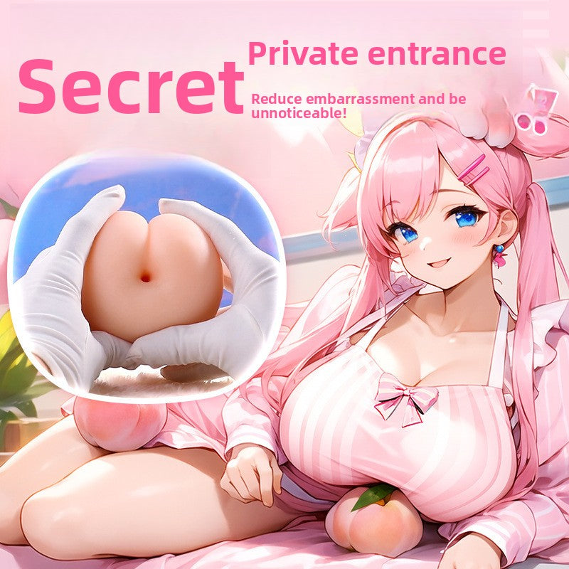 Male Peach Airplane Cup Famous Device Inverted Mold Fake Breast Insertable Imitation Breast Ball Masturbator Stress Relief