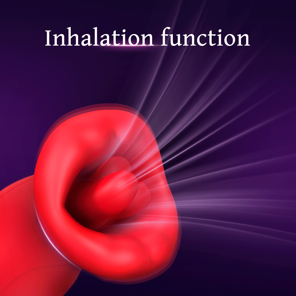 New female masturbator tongue licking and sucking breast clitoris vibrator adult sex toy