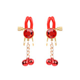 Sexy SM Props Gemstone Bell Nipple Clamps for Women Flirting Teasing Nipple Clips Tassel Chain Clips