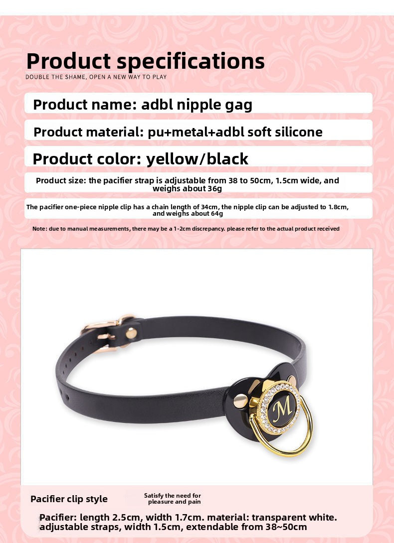 Sex Toys SM Props Creative Pacifier Sex Mouth Gag Ball Nipple Training Torture Tool SM Bell Nipple Clamps