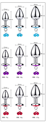 Metal Bell Heart-Shaped Anal Plug Adult Sex Toys Back Chamber Expansion Traction Chain Masturbation