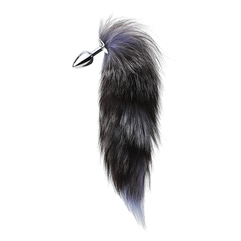 Back Court Development SM Props Real Fur Fox Tail Anal Plug Anal Expansion Masturbation Toy Metal Anal Plug Adult Products