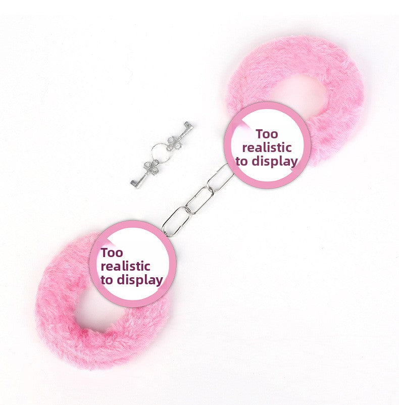 SM Props Couple Bondage Restraint Toys Erotic Handcuffs SM Torture Tools Plush Handcuffs with Keys Adult Products
