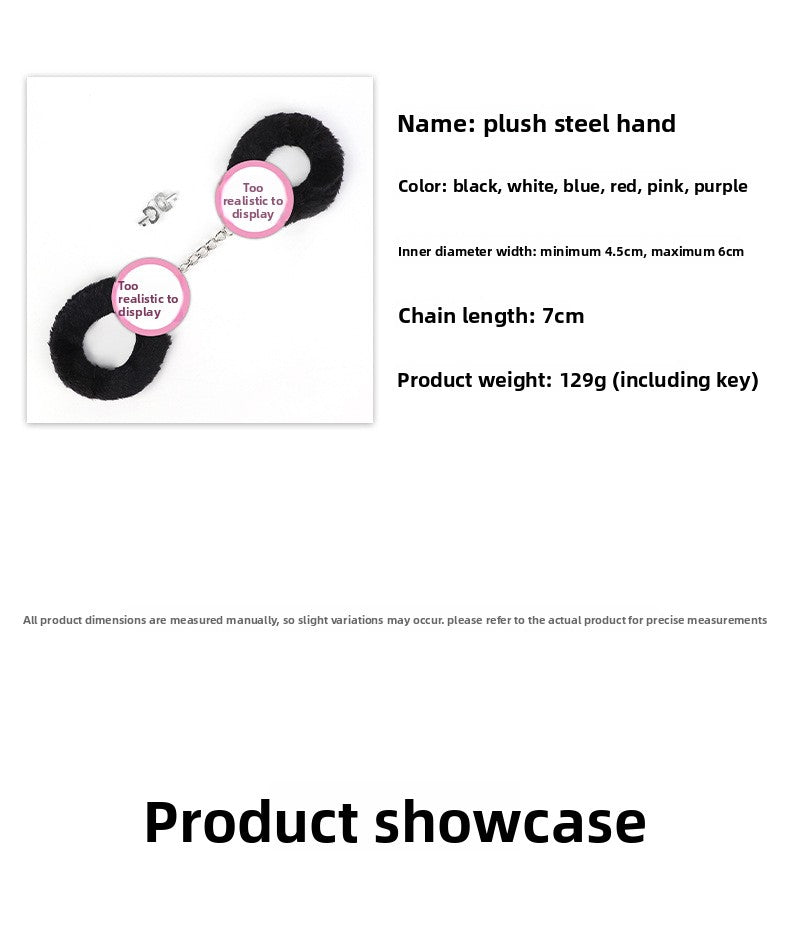 SM Props Couple Bondage Restraint Toys Erotic Handcuffs SM Torture Tools Plush Handcuffs with Keys Adult Products