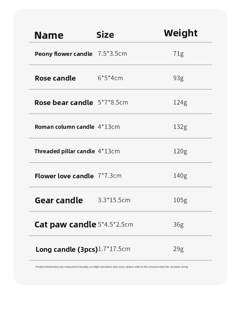 Peony Flower Low Temperature Candle 48 Degree Soy Wax Cat Paw Bear Flower Candle