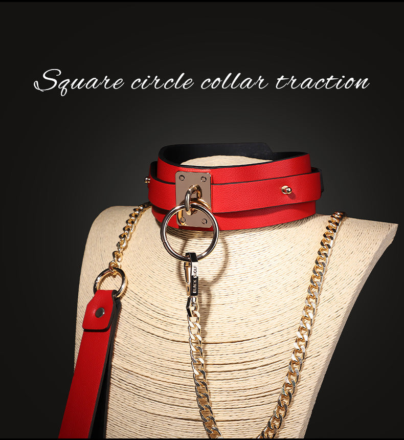 Sexy SM Props High-end Sexy Traction Collar SM Training Bondage Neck Sleeve Neck Ring Alternative Adult Products