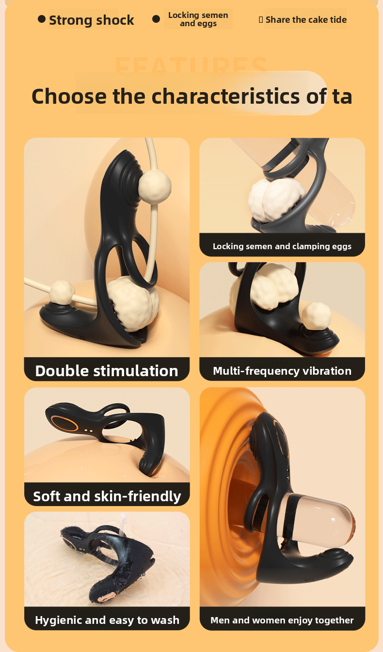 Double Ring Locking Semen Ring Vibration Wireless Remote Control Resonance Locking Semen Ring Perineum Unisex Orgasm
