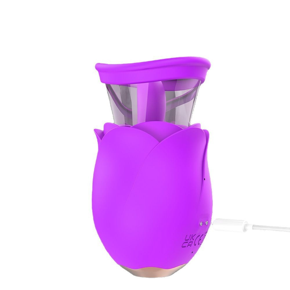 Rose Sucking Vibrator Clitoral Tongue Licking Masturbator Female Device