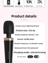 Hot-selling Lightning Vibrator Female Masturbator Large AV Stick USB Charging