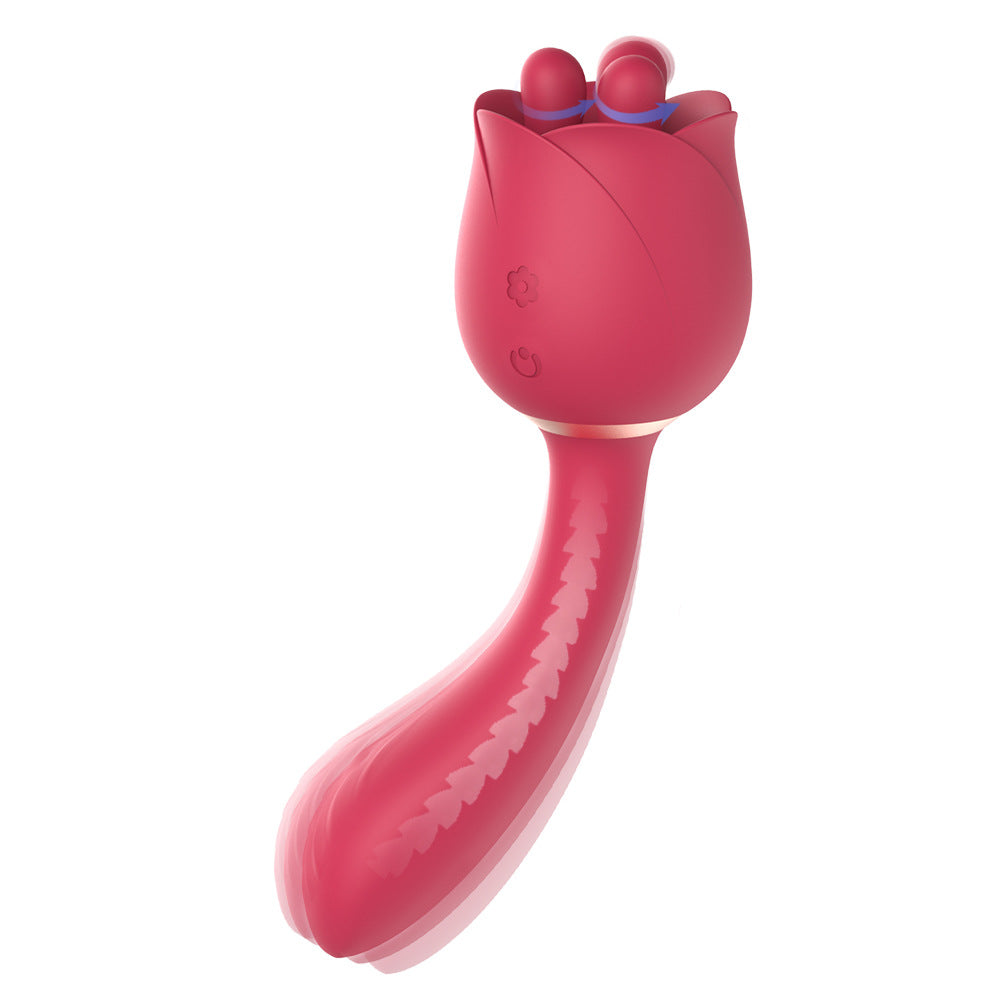 Kneading Double Vibrator Rose Series Adult Toy Telescopic Vibrator Masturbator for Women
