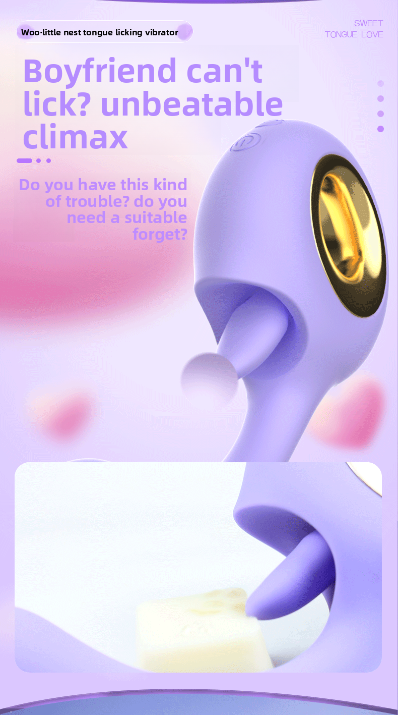 Female Dormitory Masturbation G-Spot Clitoris Dual Strong Vibration Vagina Tongue Licking Vibrator for Women