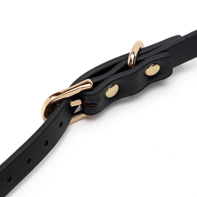 SM Sex Toys Black Light-Blocking Eye Mask High-Quality PU Leather Sex Eye Mask Teasing Flirting Adult Sex Toys