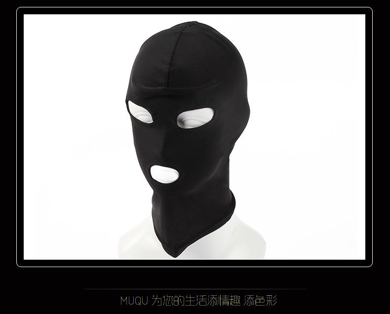 SM Adult Sex Toys Elastic Fabric Open Mouth Open Eyes Full Head Cover Face Mask Flirting Alternative Toys