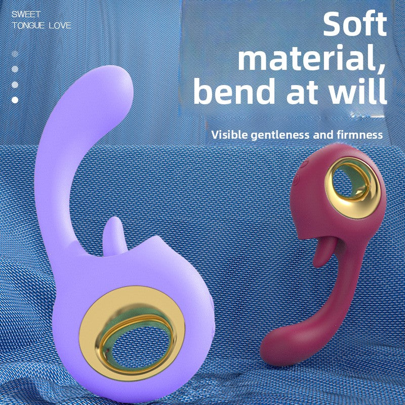 Female Dormitory Masturbation G-Spot Clitoris Dual Strong Vibration Vagina Tongue Licking Vibrator for Women