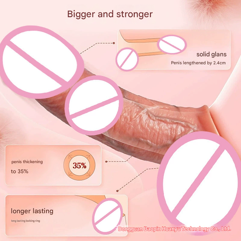 Silicone Penis Sleeve Electric Simulation Delay Wearable Enlargement Thickening Dildo Sleeve Adult Products