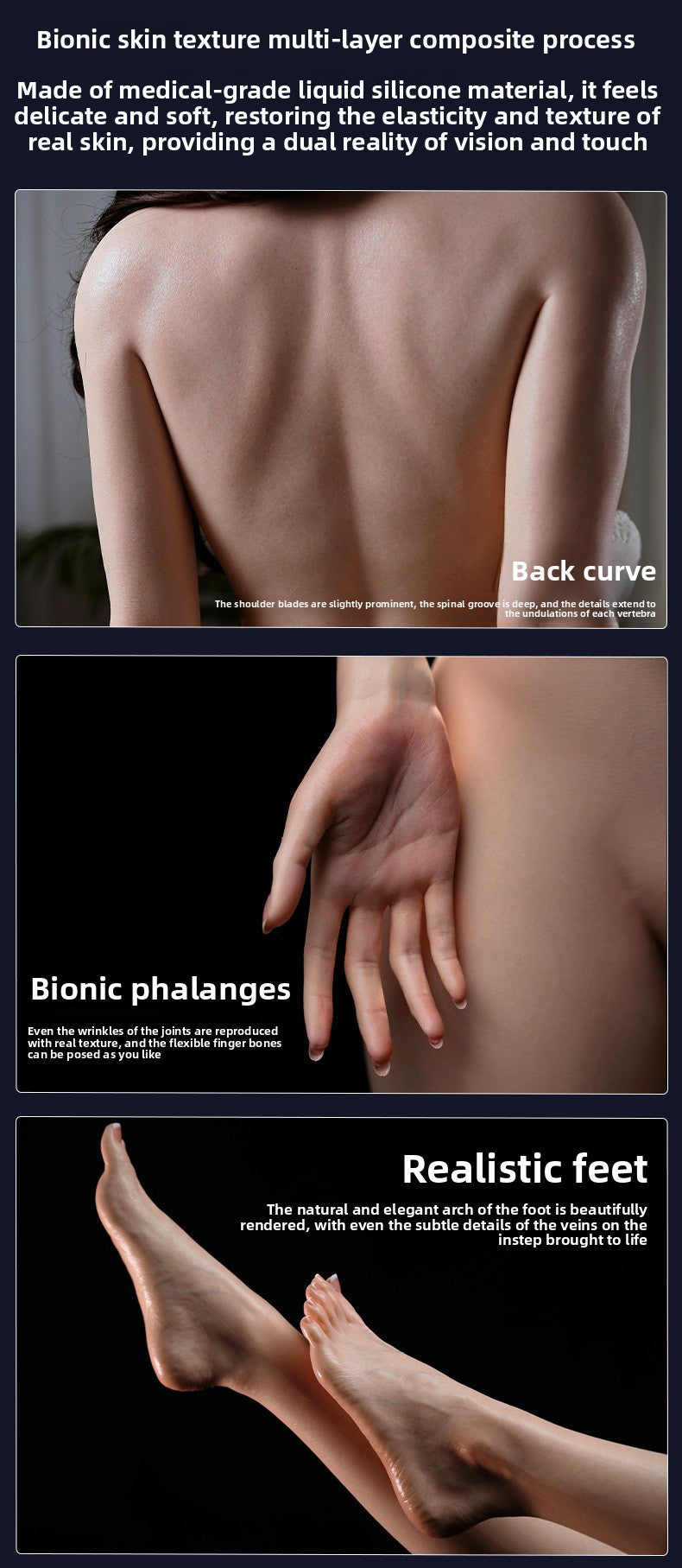 Silicone Doll Realistic Adult Male Sex Toy Non-Inflatable Full Body Skeleton Doll