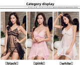 Sexy Lingerie Lace Mesh Temptation Set Plus Size European and American Style Strap Sexy Sleepwear Sheer Nightdress