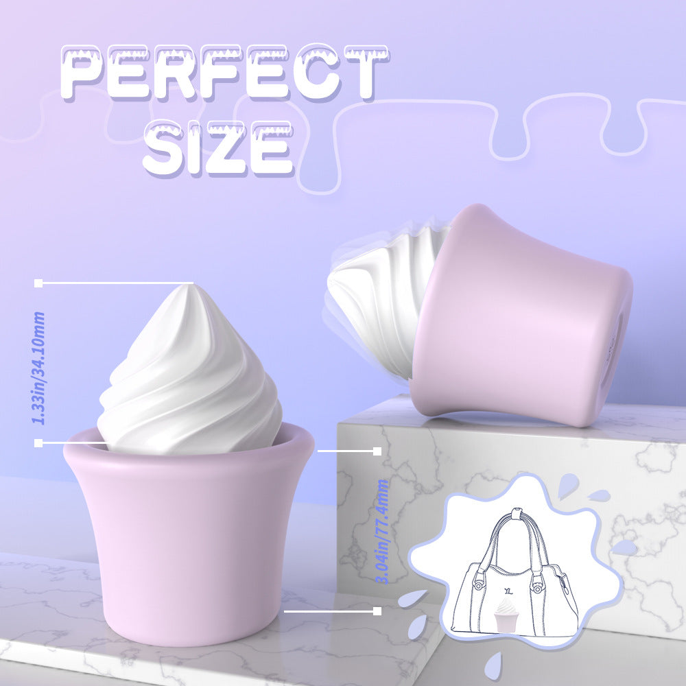 Ice Cream Stick Female Masturbator Cute Design Vibrating Suction Patting Multi-Functional Smooth Vibrator Insertion