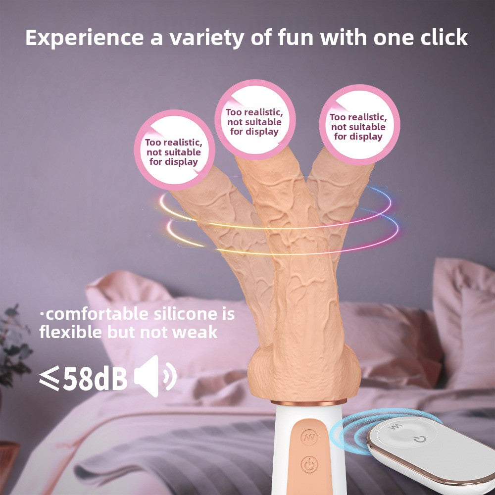 Wireless Remote Control Vibrating Heating Swinging Telescopic Female Sex Toy Realistic Soft Flesh Fully Automatic Masturbator