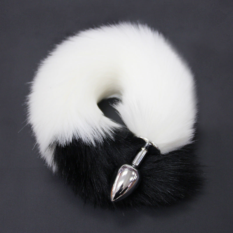 Color Block Fox Tail Anal Plug for Women Back Court Development Erotic Anal Plug SM Props Metal Anal Plug Adult Products