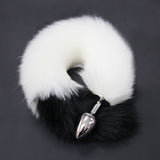Color Block Fox Tail Anal Plug for Women Back Court Development Erotic Anal Plug SM Props Metal Anal Plug Adult Products