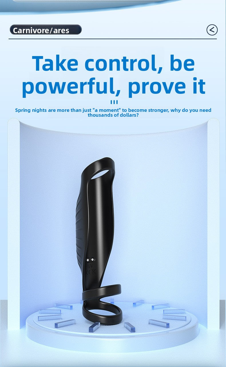 Vibrating Double Ring Semen Locking Ring Resonance Sex Toys Unisex Masturbator Double Ring Semen Locking Ring