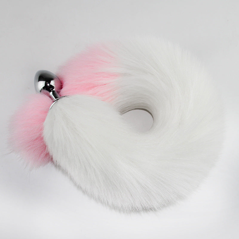 Color Block Fox Tail Anal Plug for Women Back Court Development Erotic Anal Plug SM Props Metal Anal Plug Adult Products