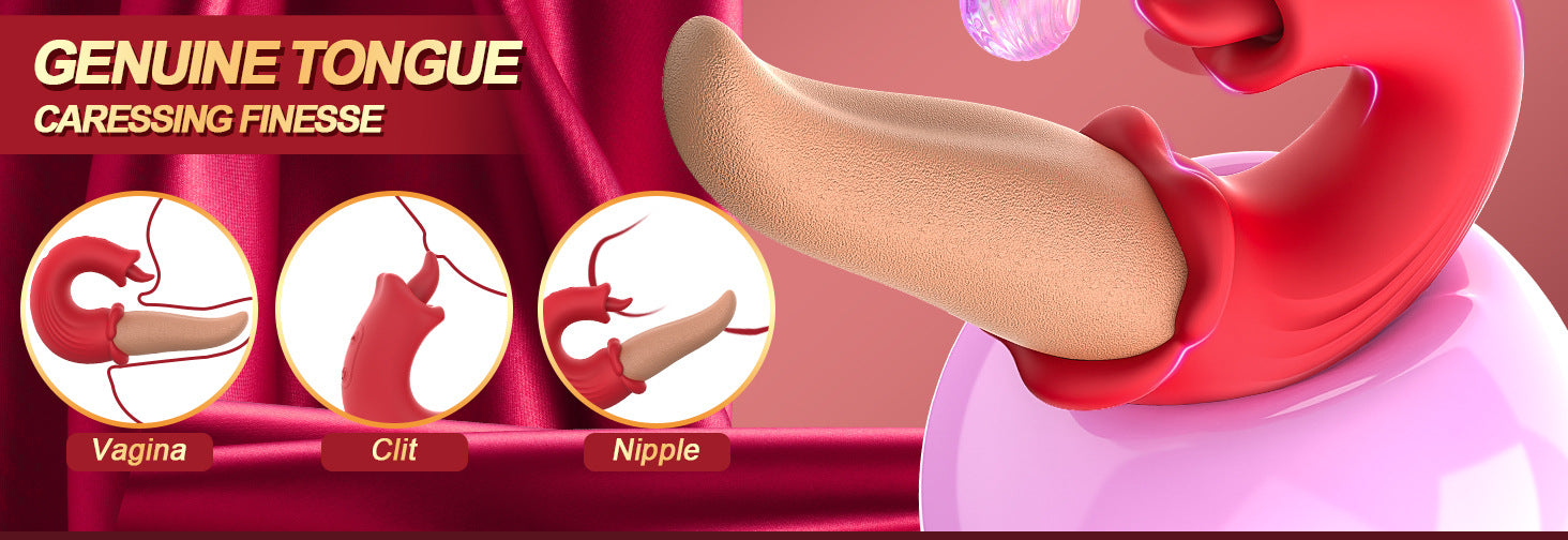 Cross-border New Product Female Simulated Tongue Vibrating Masturbator Tongue Licking Vibrator Adult Flirting Sex Toys Wholesale