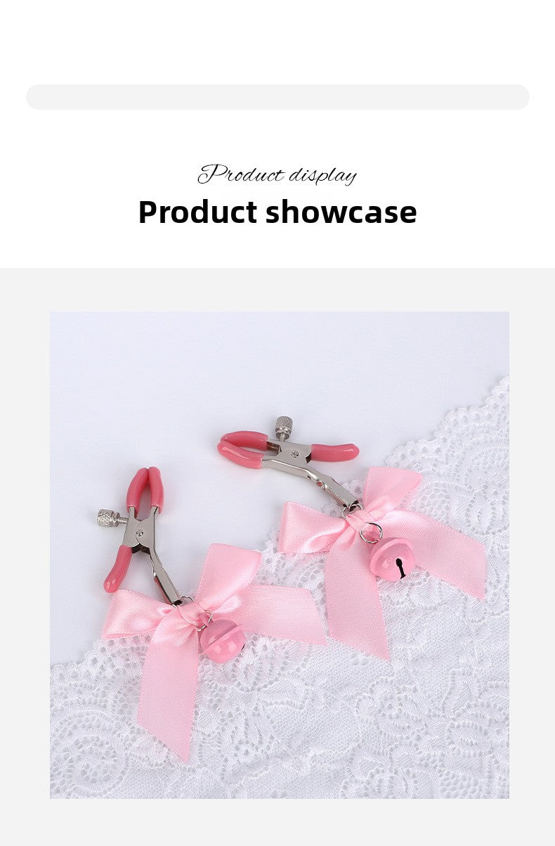 Sex Toys Props Bow Bell Nipple Clips Female Flirting Teasing Nipple Clips