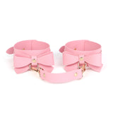 SM Props Set 5-Piece Set Bowknot Erotic Whip PVC Ball Gag Female Slave Leash Collar Restraint Handcuffs