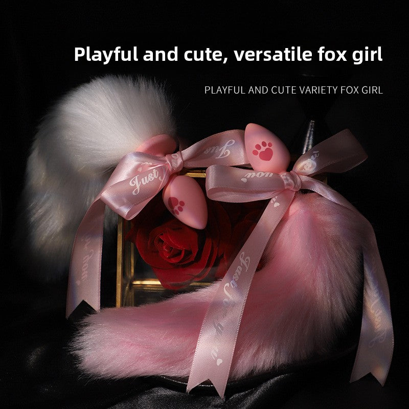 Sex Toys Props Anal Plug Silicone Cat Claw Bow Tail Back Court Props Female Toys Adult Products