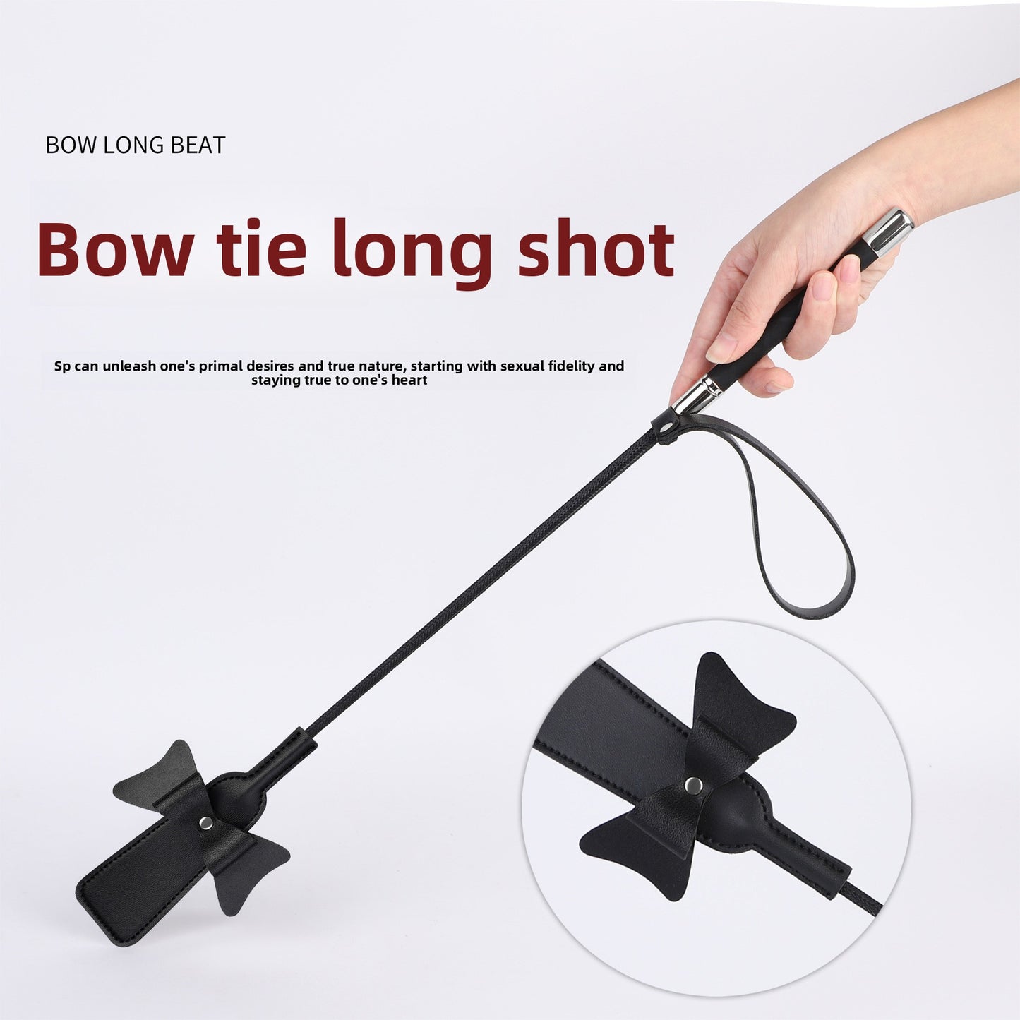 Sexy SM Props Bowknot Long Whip Wand Female Slave Training Teasing Slapping Bat Adult Products