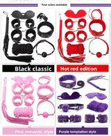 New Sexy Seven-Piece Set Plush Leather Binding Restraint Rope Sex Toys Alternative Couples Flirting Adult Use