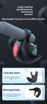 Penis Ring Male Masturbation Egg Massage Anti-Rebound Ring Semen Locking Ring Vibrator