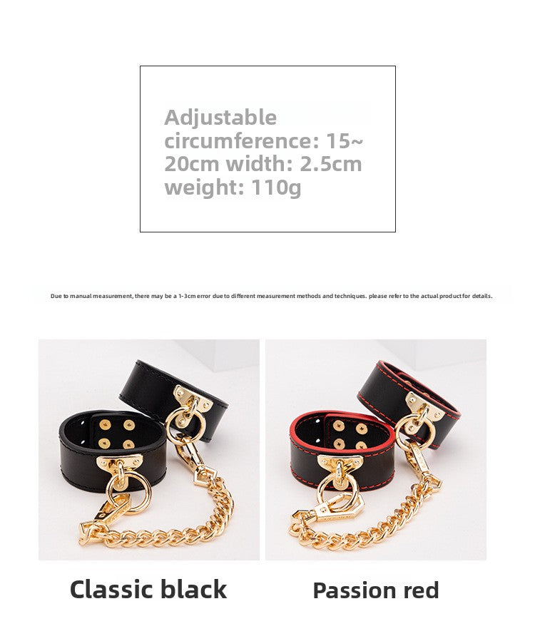 High-end SM Props Genuine Leather Collar Whip Female Slave Training Bondage Tools Mouth Gag Handcuffs