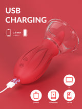 Clitoral Tongue Licking Sucking Device Breast Massage G-spot Vibrator Adult Sex Toys Female Masturbator Sex Toys