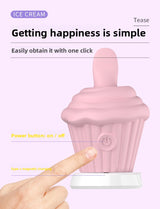 Ice Cream Multi-frequency Instant Tongue Licking Vibrator Female Masturbator Magnetic Charging Adult Sex Toy