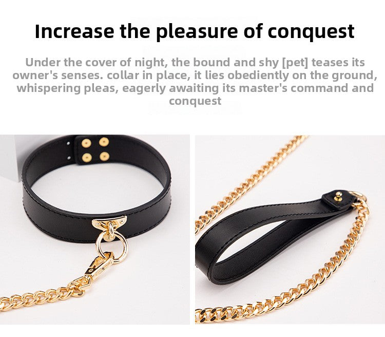 High-end SM Props Genuine Leather Collar Whip Female Slave Training Bondage Tools Mouth Gag Handcuffs