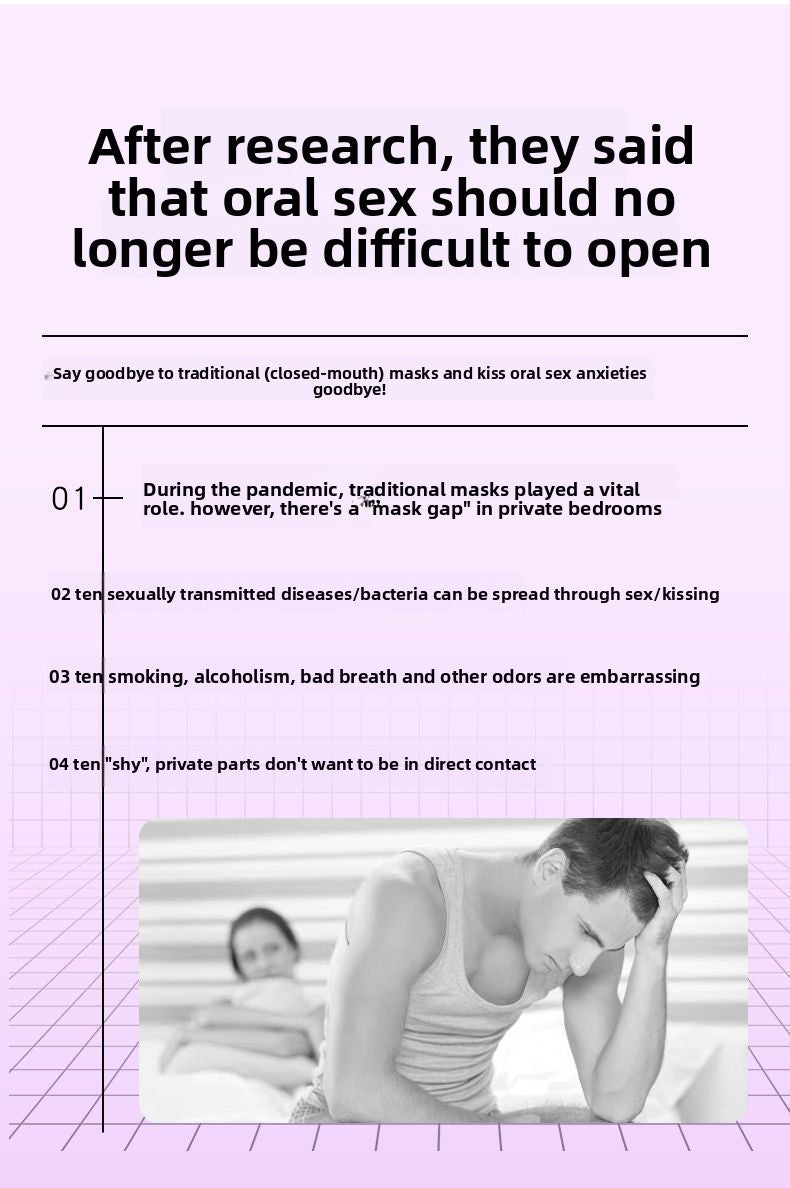 Ear-Hanging Oral Sex Mask for Men and Women Oral Licking Mask Tongue Oral Sex Artifact Couple Bed Sex Toys