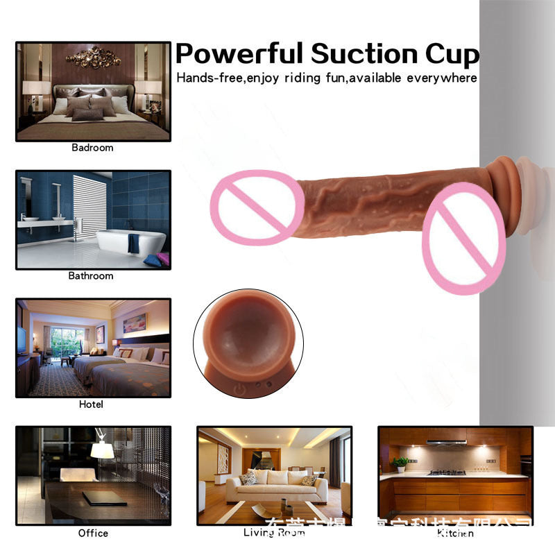 Silicone Artificial Penis Electric Telescopic Soft Flesh Realistic Female Masturbator Fake Penis Adult Sex Toys