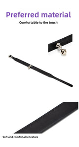 SM Props Black Leather Sexy Collar Female Training Leash Bell Collar