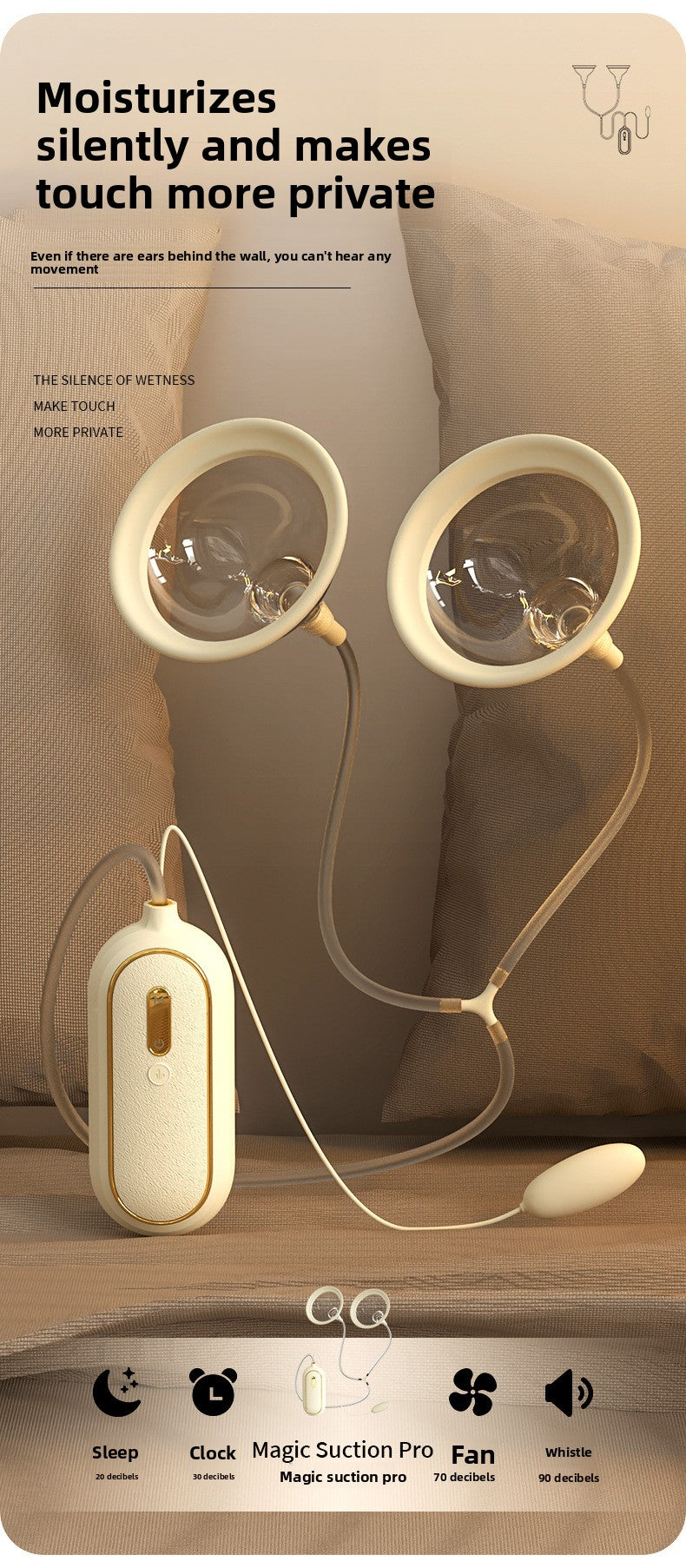 Double Cover Breast Suction Vibrator Strong Vibration Female Masturbator Shared Toy