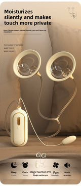 Double Cover Breast Suction Vibrator Strong Vibration Female Masturbator Shared Toy