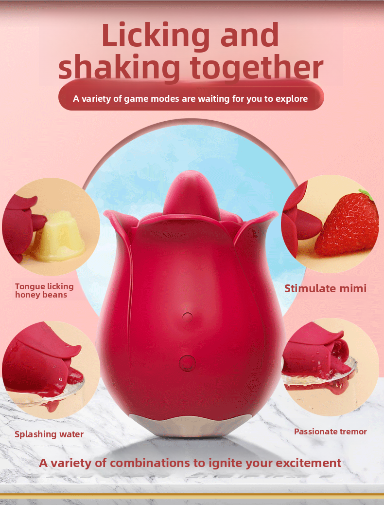 Rose Tongue Licking Vibrator Female Masturbator Orgasm Adult Toy Vibrator