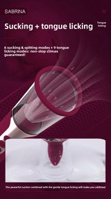 Sabrina Realistic Tongue Licking Sucking Inserting Vibrator for Men and Women Rechargeable