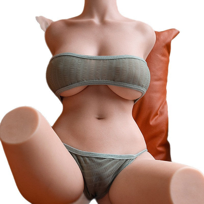 Full Silicone Half-body Reverse Mold Simulator Men's Toys for Yin Interesting Leather Pattern Silicone Reverse Mold Ass Solid Doll