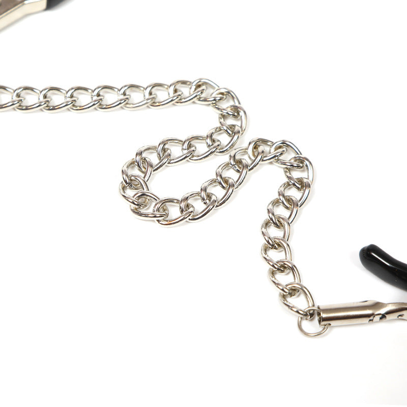 SM Props Female Slave Training Sex Tools Long Chain Nipple Clamps Double Peak Breast Clamps Adult Products Sex Toys