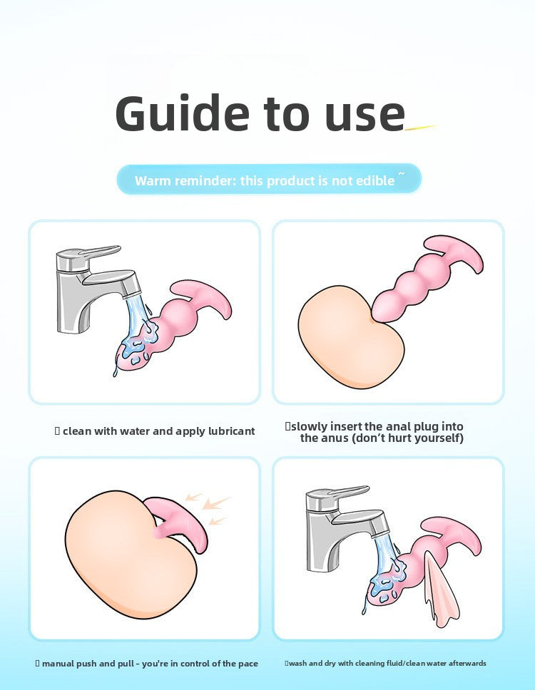 Female Anal Plug for Couples Flirting Tail Large Bead Masturbator Adult Products